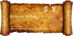 Bokros Milán névjegykártya